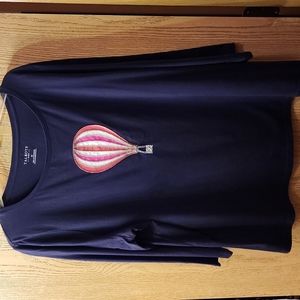 Talbots navy blue beaded cotton top. Size 2X.